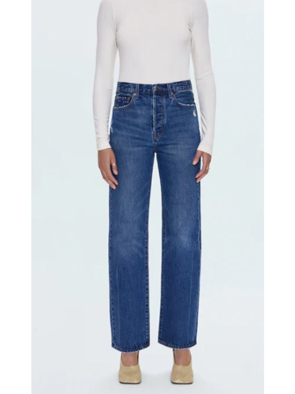 New Pistola Cassie Super High Rise Straight Leg Jeans Size 25